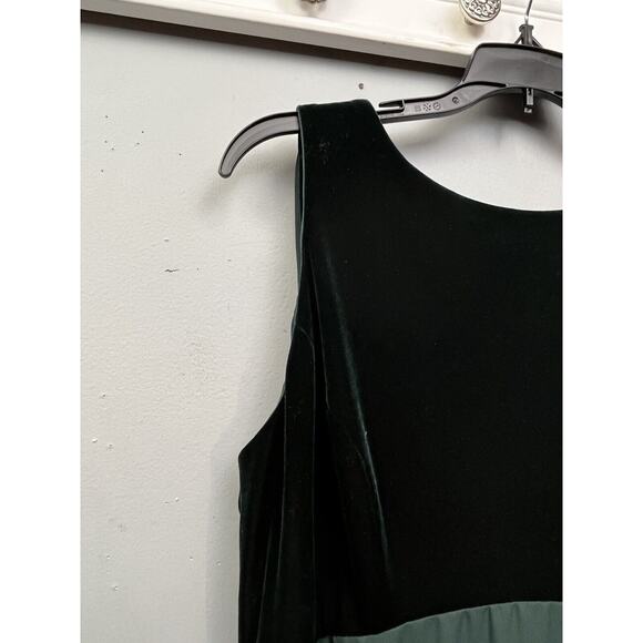 Vintage 90s Rhapsody Velvet Dress Womens 14 Green Formal Long Maxi Drapey Witchy - Picture 5 of 9